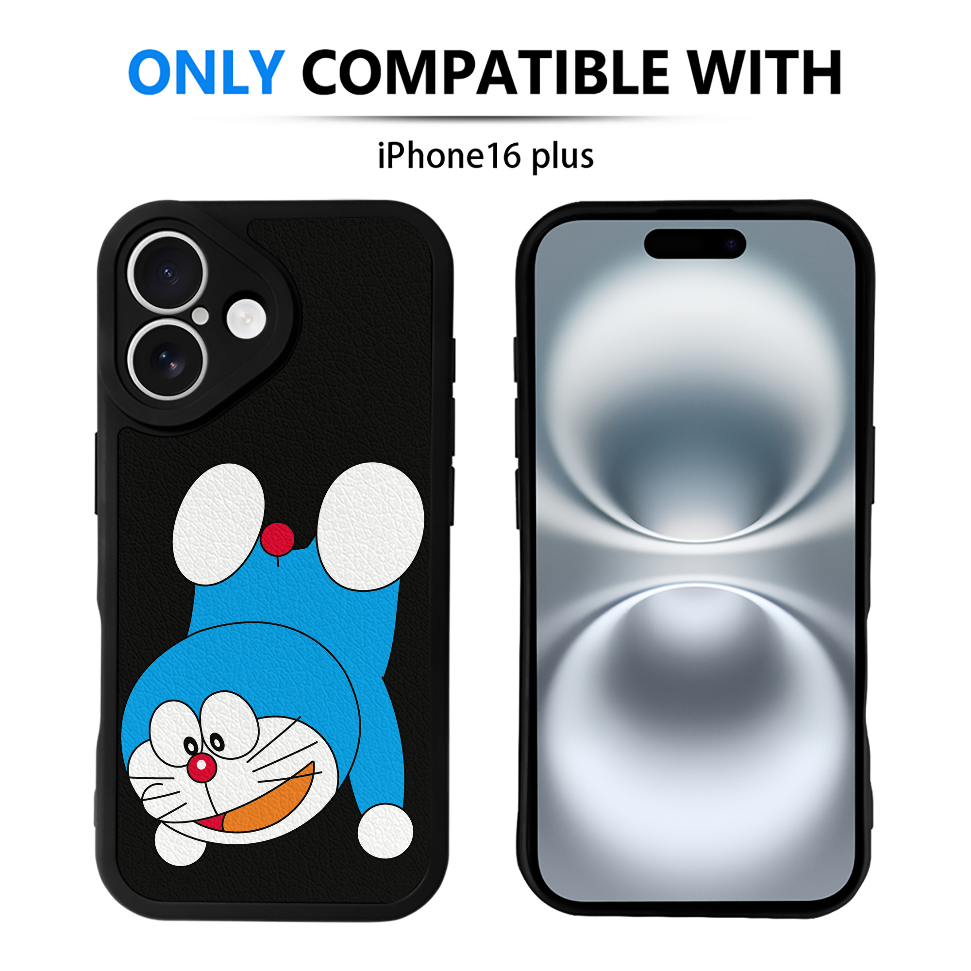 （画像用） ドラえもん Doraemon 【iPhone 16シリーズ対応】シリコンスマホケース（レザー調） 材質：シリコン